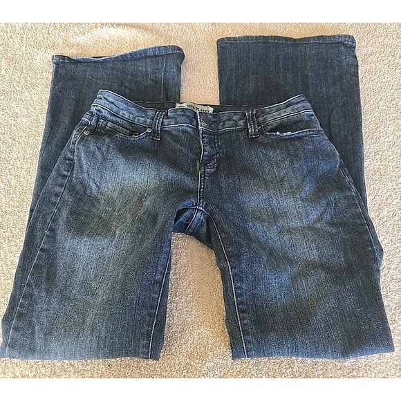 Nine Planet Jeans Wide Leg Dark Wash Size 13 With Embellished Back Pockets - Picture 16 of 16